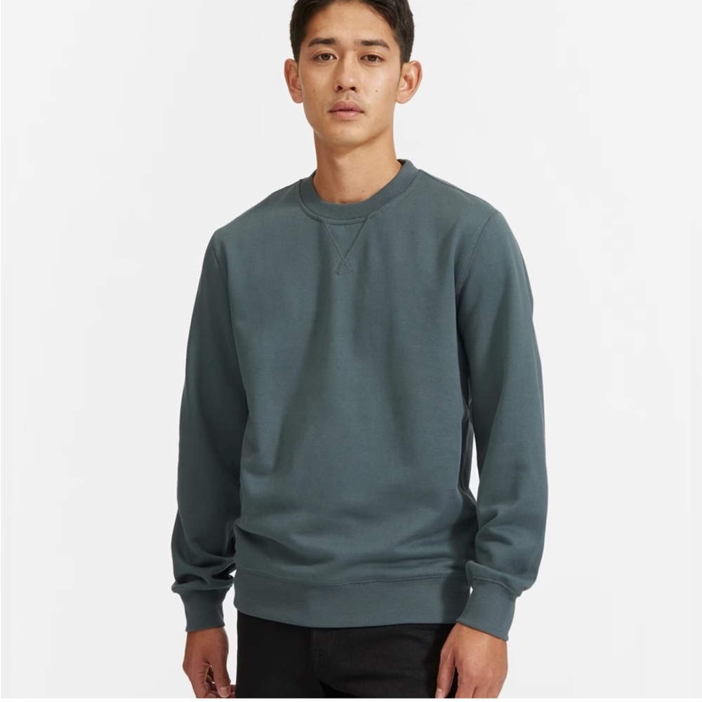 Everlane‎ The French Terry Crew Uniform Pullover Sweatshirt Size S Slate Blue